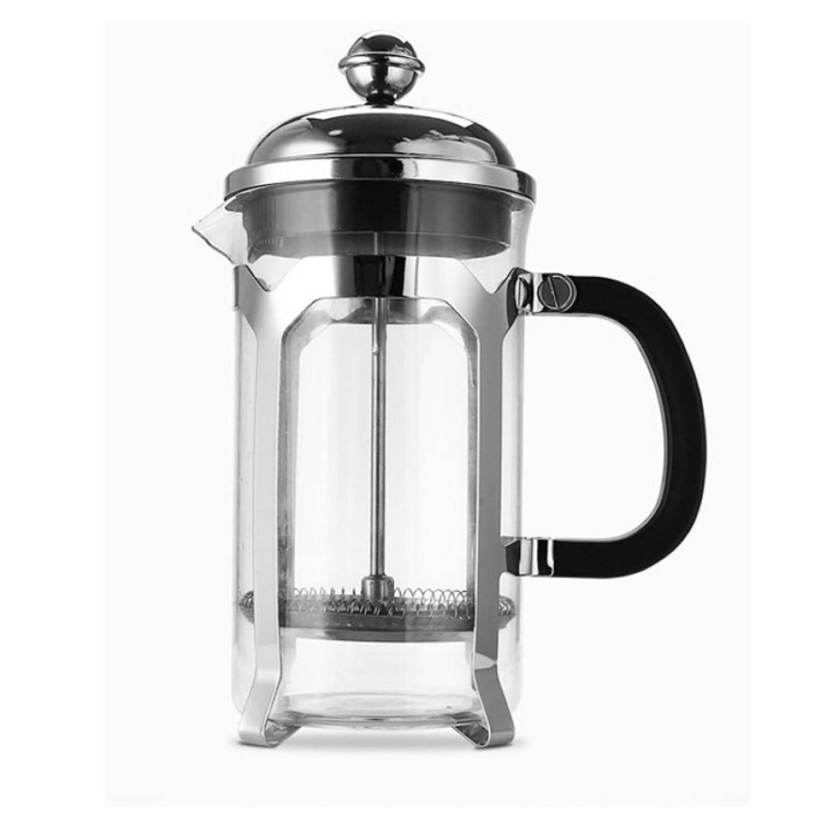 Cafetera émbolo, cafetera émbolo Vidrio Acero Inoxidable sin posos | Cafetera de filtro, espumador de leche portátil de acero inoxidable y vidrio de borosilicato(1000ML)