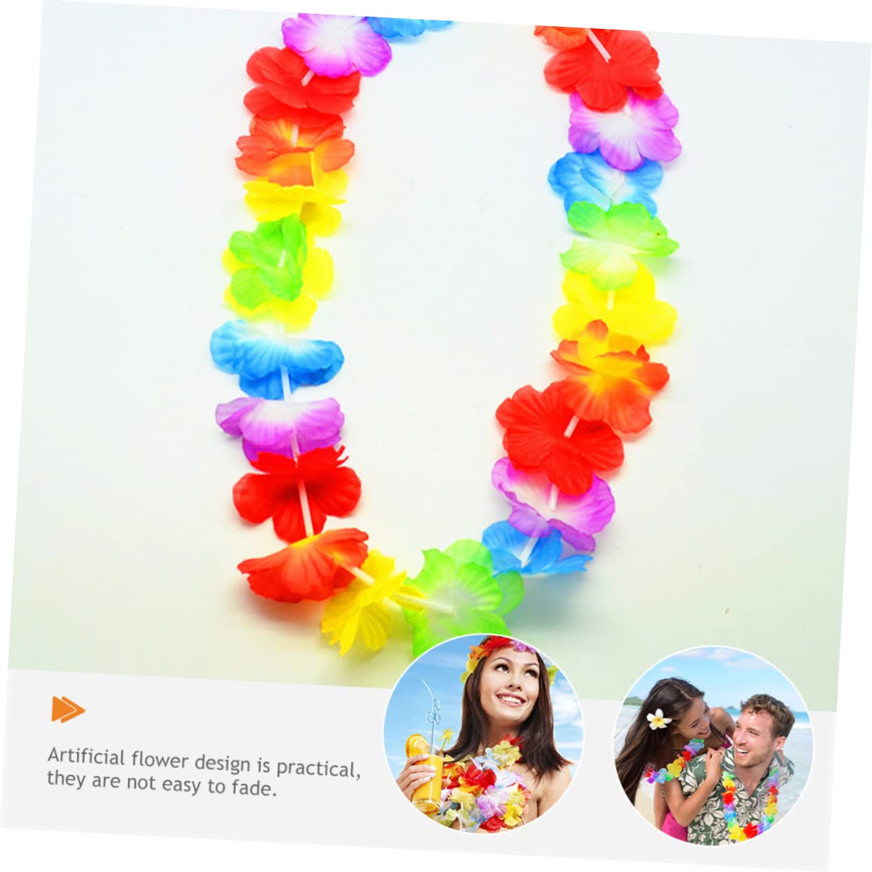 KOMBIUDA 50pezzi Ghirlande Hawaiane in Stoffa Decorazioni Tropicali Per Feste Luau Articoli Per Feste in Spiaggia Colori Delicati e Duraturi Adatte Tema