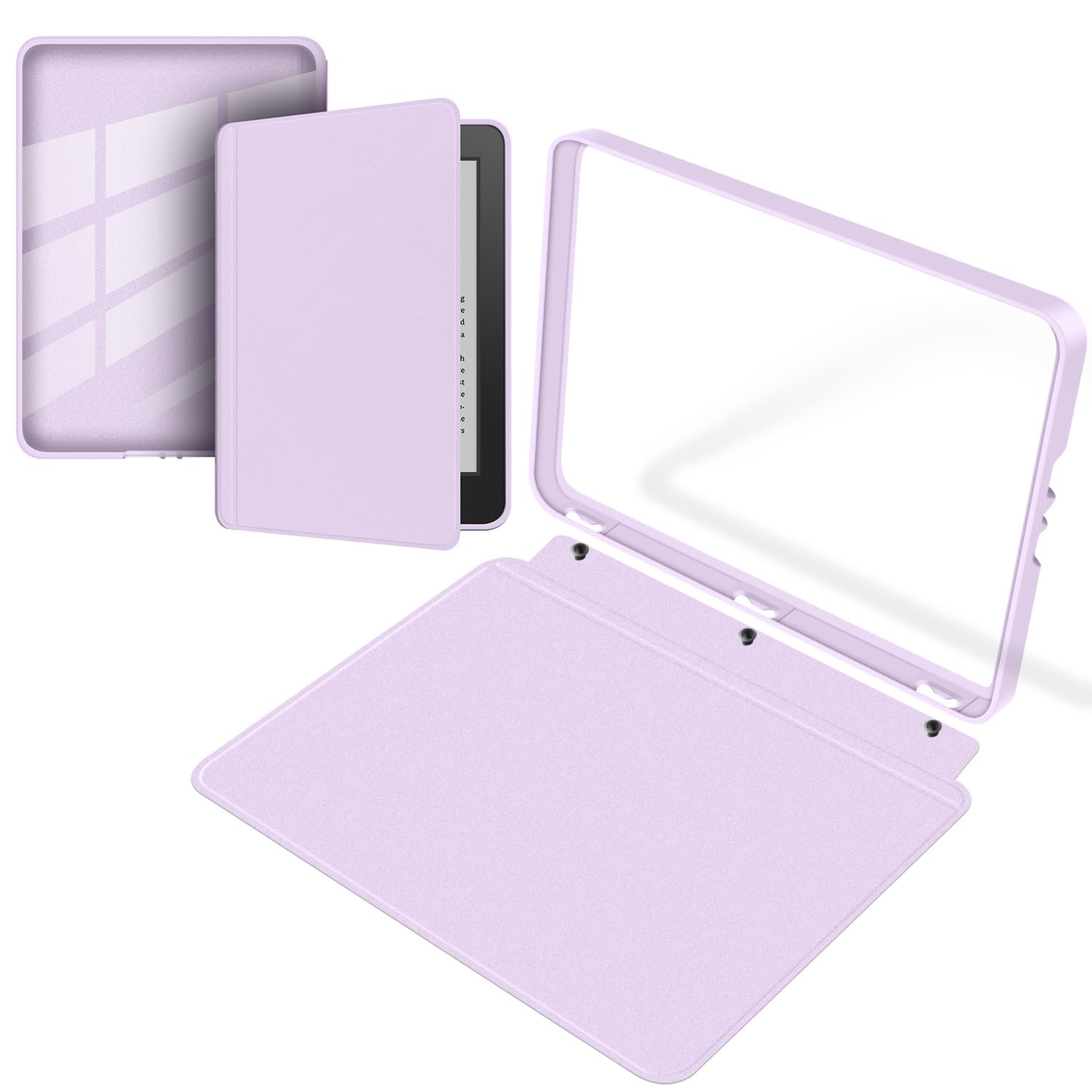 Funda protectora desmontable para Kindle Paperwhite de 6.8 pulgadas (11ª generación-versión 2021), carcasa trasera transparente ultra transparente, función de encendido y apagado automático, color — view 11