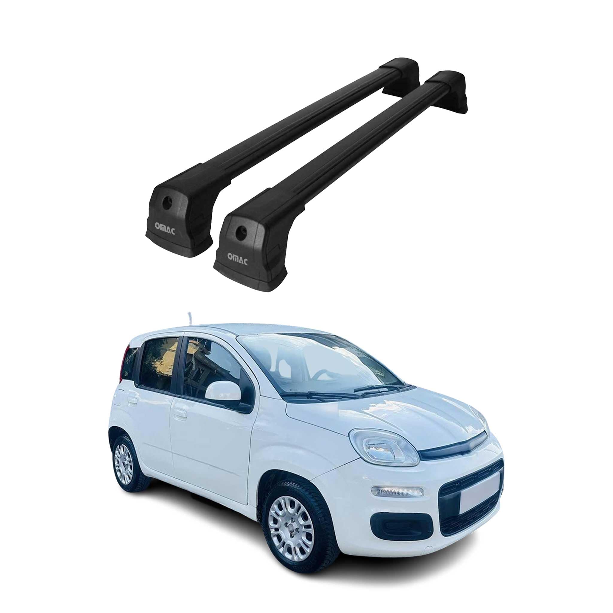 OMAC Barre Portatutto Trasversali Compatibili con FIAT Panda III 2012-2026 – 2 Stangen – Bloccabile – Alluminio Argento