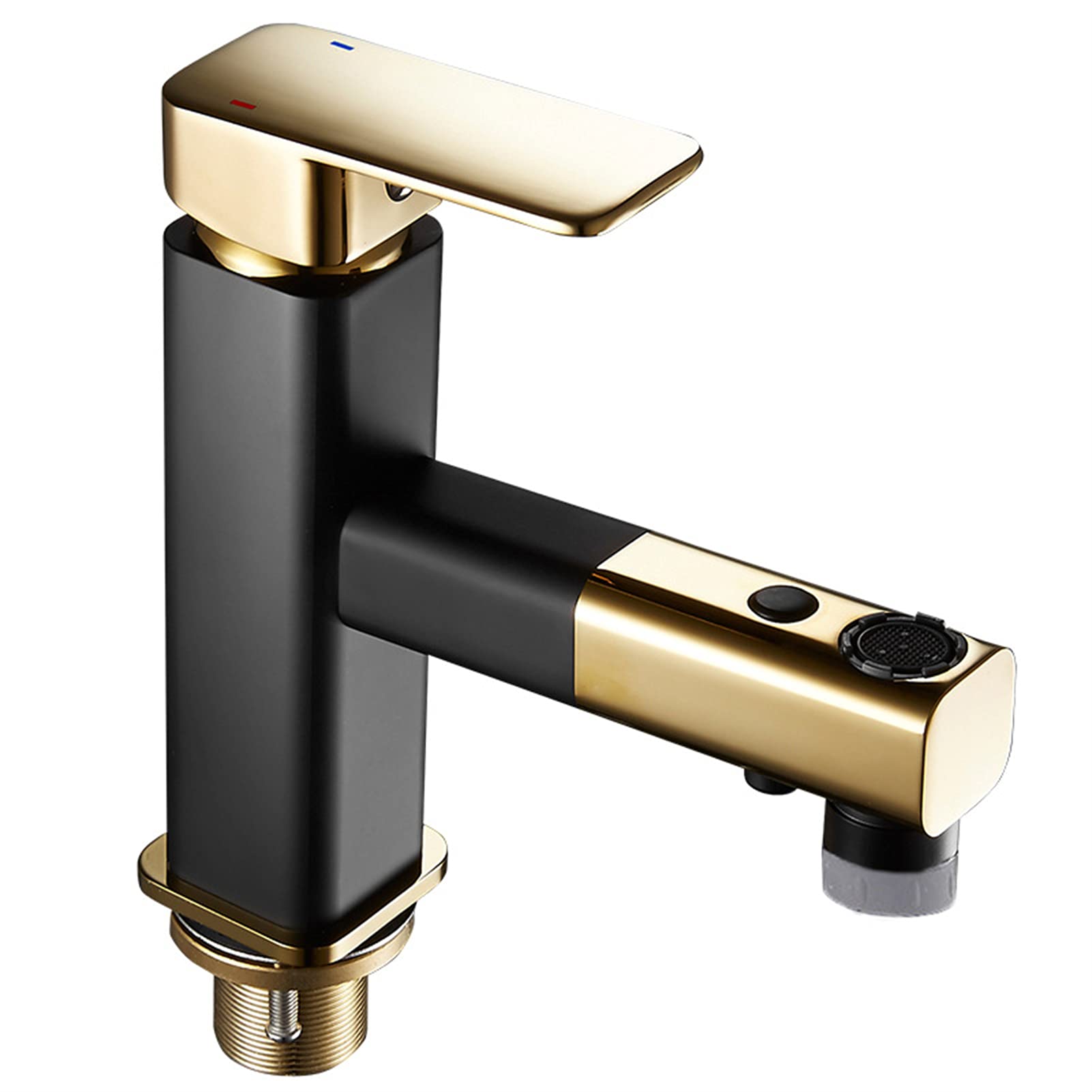 Robinet de lavabo de salle de bain moderne noir et or pour moderniser votre espace bien-être