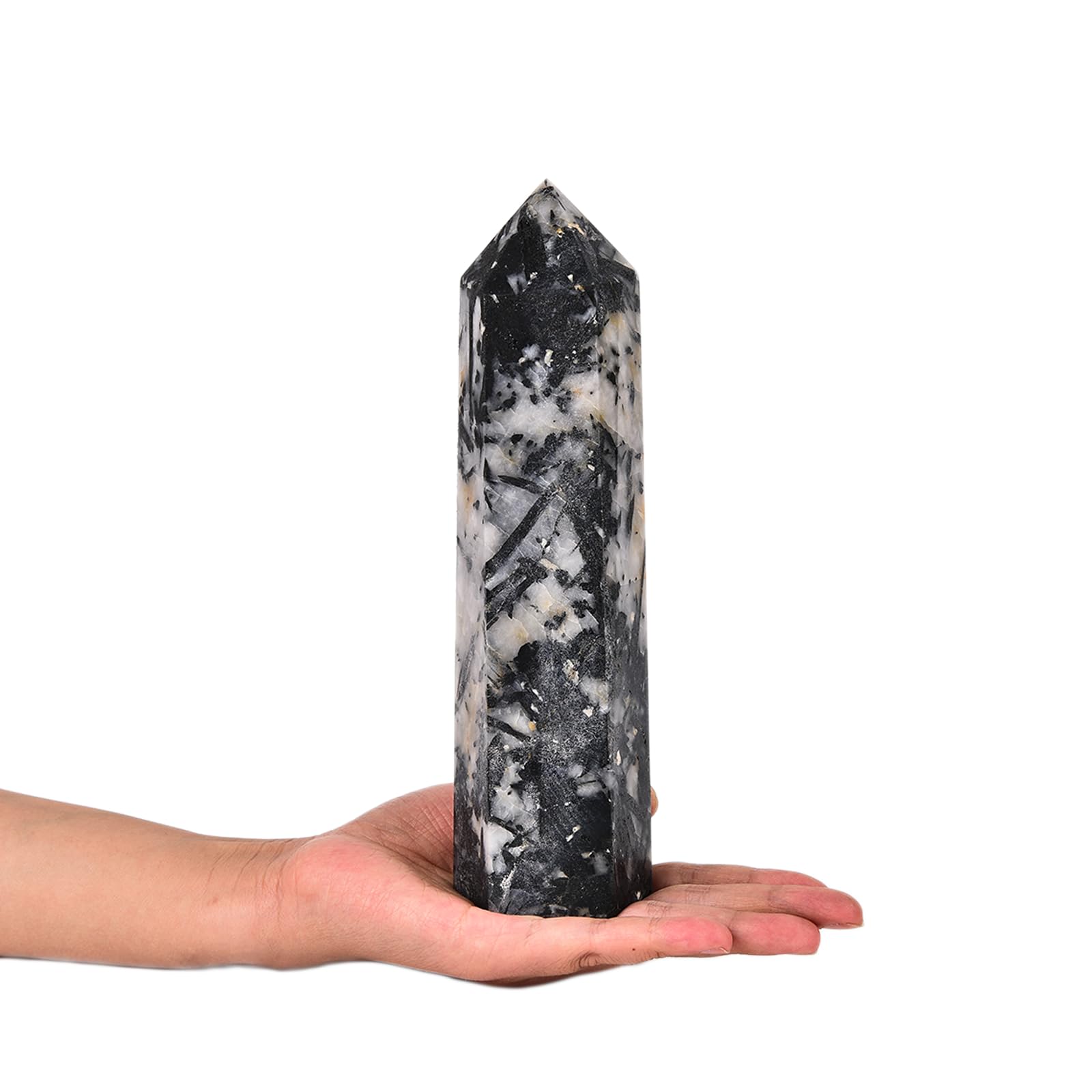 定価約¥20,000 クリスタルシェルタワー Amazon.com: JIC Gem Black and White Tourmaline Crystal Obelisk