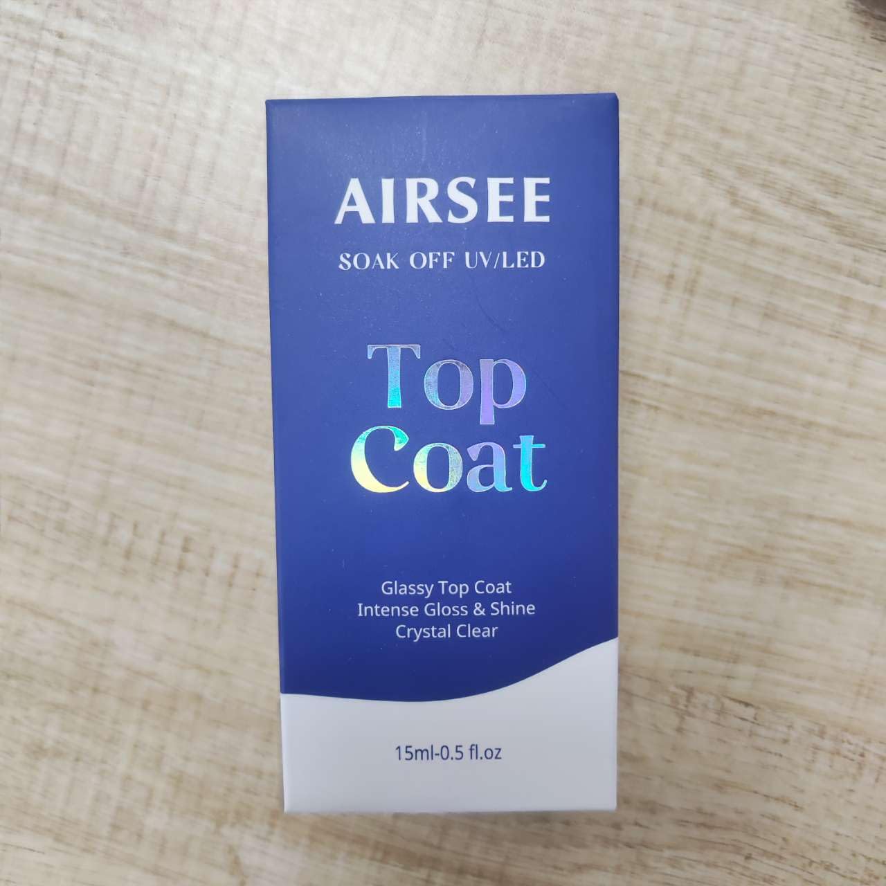 AIRSEE Gel Top Coat Nail Polish - 15ml No Wipe,Long Lasting Stain Resistant，Clear UV Glitter High Gloss Shiny Gel for Home DIY and Nail Salon