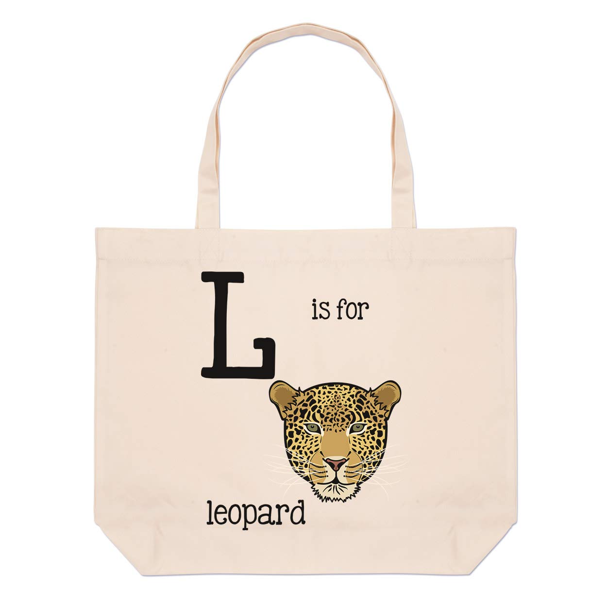 Gift Base Letra L Es para Leopardo Grande Playa Bolso Tote