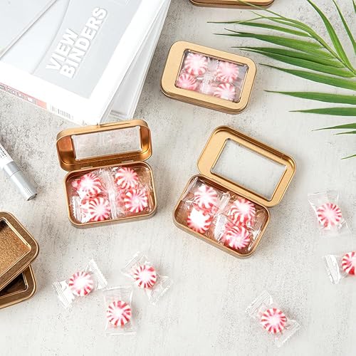 Miniatura 9 de Restaurantware RW Base - Contenedores rectangulares de lata de 4.5 onzas, 10 cajas de lata duraderas con tapas, tapas transparentes para ventana,