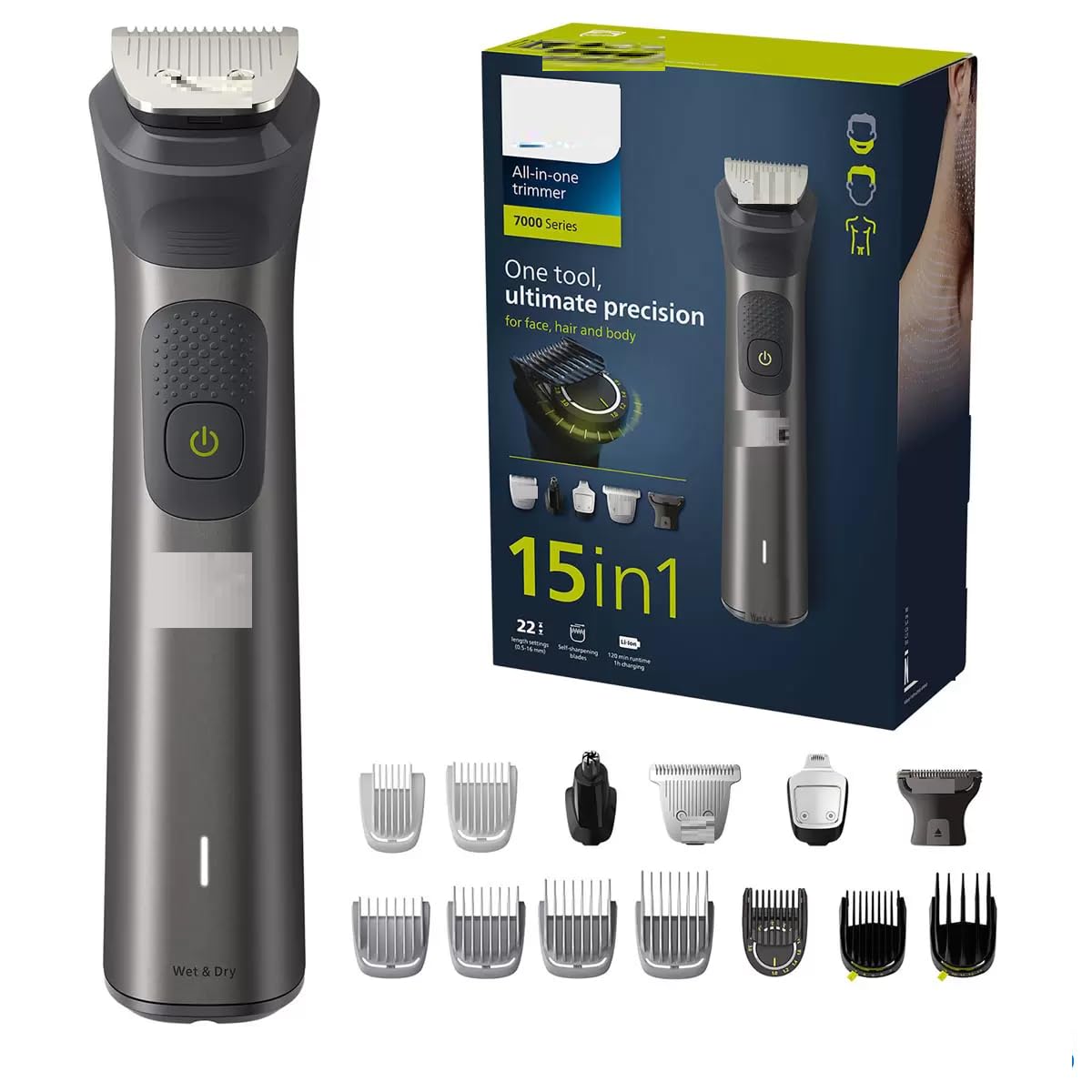Phillips Series 7000, 15 in 1 Multi Grooming Trimmer per barba, testa e corpo MG7940/15