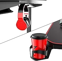 Vista 8 de VITESSE Escritorio Ergonómico para Gaming de 55 Pulgadas, Escritorio de Computadora de Oficina en Forma de T con Alfombrilla para Mouse, Mesas