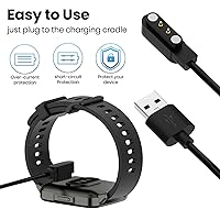 Vista 3 de Replacement Charger Compatible with LW51- Gydom/ENOMIR/Parsonver Smart Watch Charger Magnetic Portable 60cm USB Charger Cable Cord for Gydom