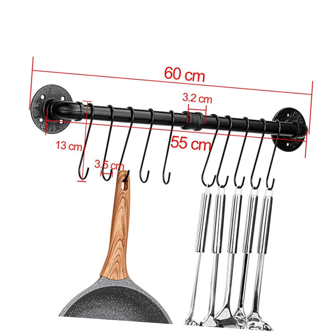 Rejilla Para Tapas De Ollas De Hierro Riel De Pared Para Ollas Organizador De y Sartenes Estante De Almacenamiento Para Cocina Colgar Utensilios Pared