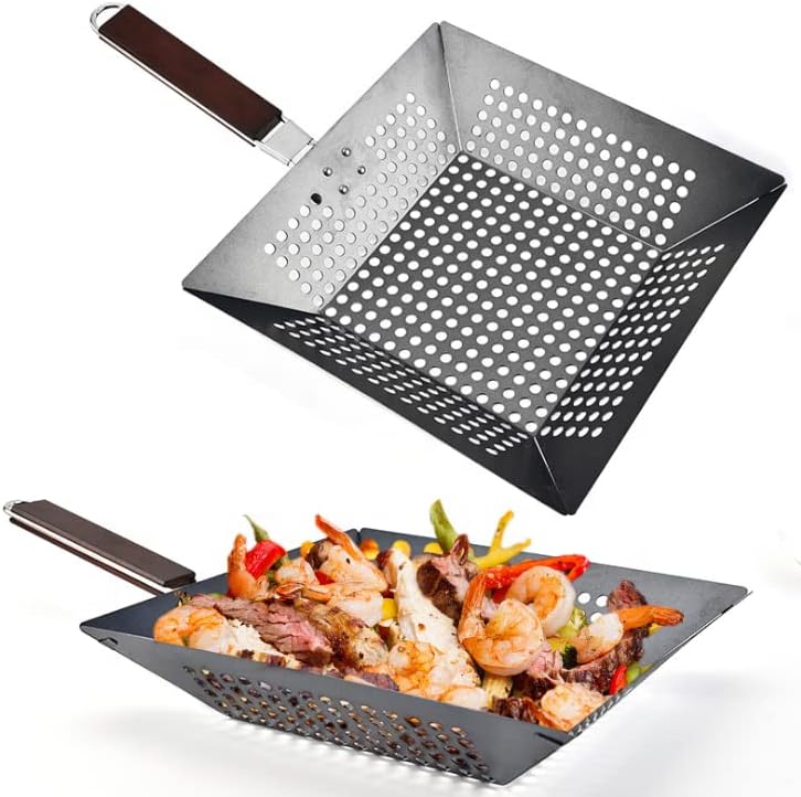 Hotsale Grilling Basket With Handle Grill Basket Bbq Large Grilling Basket