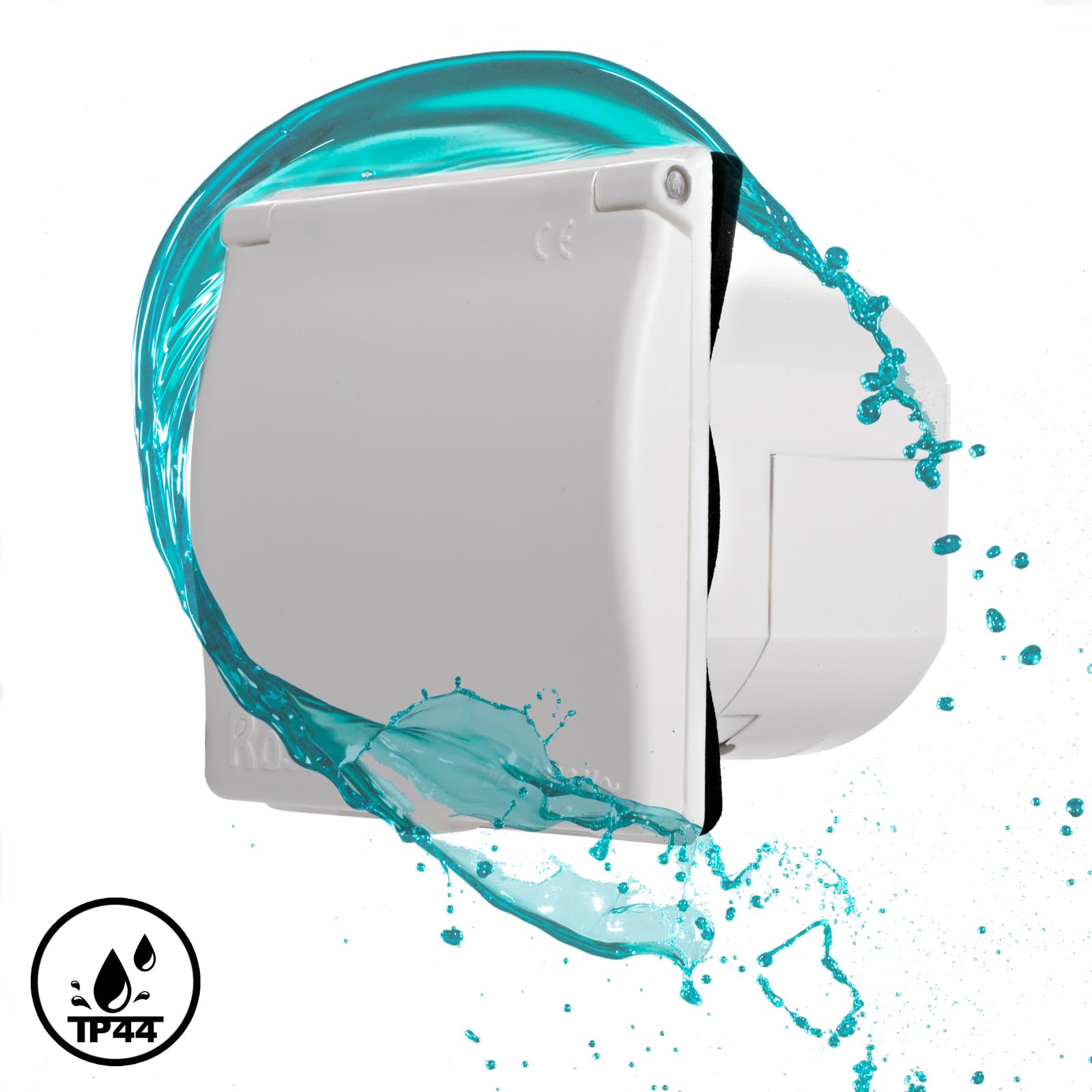 Maypole MP598B Presa Di Alimentazione A Filo 240V 16A Per Roulotte E Camper | IP44 Bianca Con Coperchio | Attacco Per Colonnina Campeggio - 3