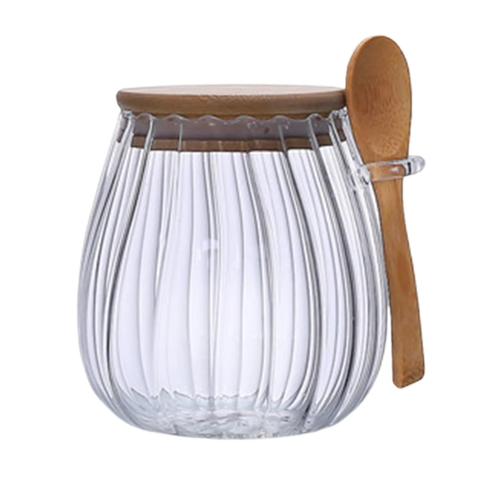 WZPTLKIBAD Airtight Glass Food Container with Lid and Spoon