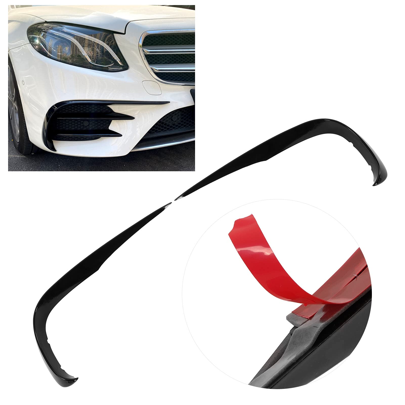 2x Front Stoßfänger Canard Spoiler Für Mercedes E-Klasse W213 AMG Line 2016-2020