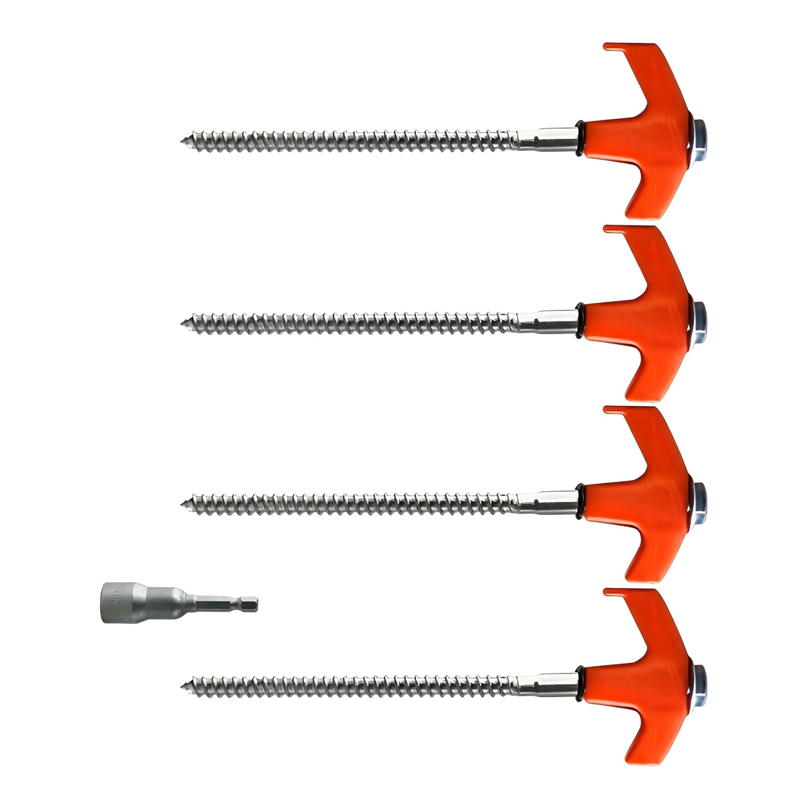 QIAOLIDA Carbon Steel Outdoor Tent Stake Heavy Duty Tent Peg for Canopies, Campings, Hikings, Beach Ground Nails