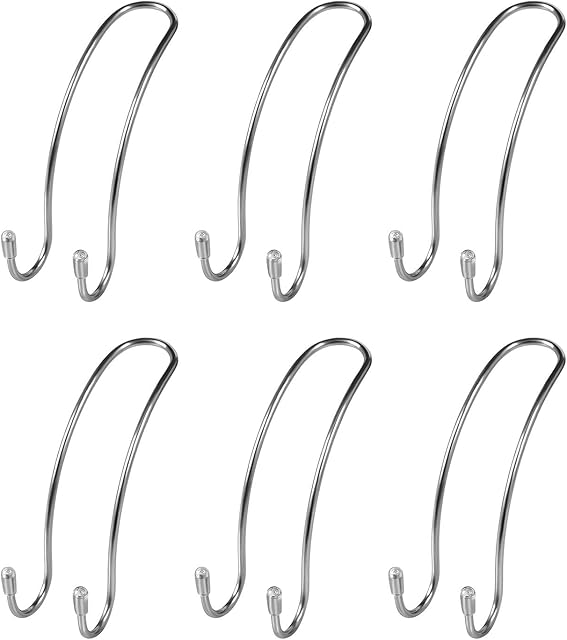 URAQT Auto Hooks, 6 Pack Car Storage Hooks Back Seat Headrest Hanger, Universal Car Handbag Hooks, Multifunctional Stainless Steel Heavy Duty Storage Hooks for Auto Backseat, Wardrobe Hanger