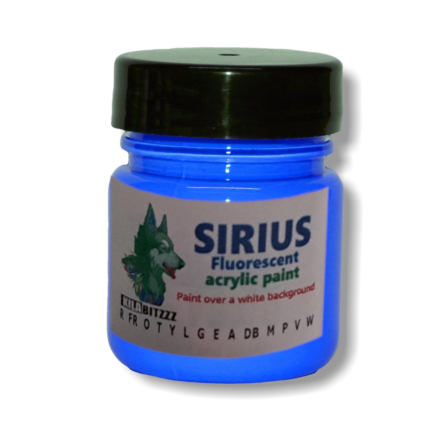 Zuperpaint Aquablue Sirius Fluorescent Glow Acrylic Premium Paint. Select From 14 Cololurs (, 30Ml)