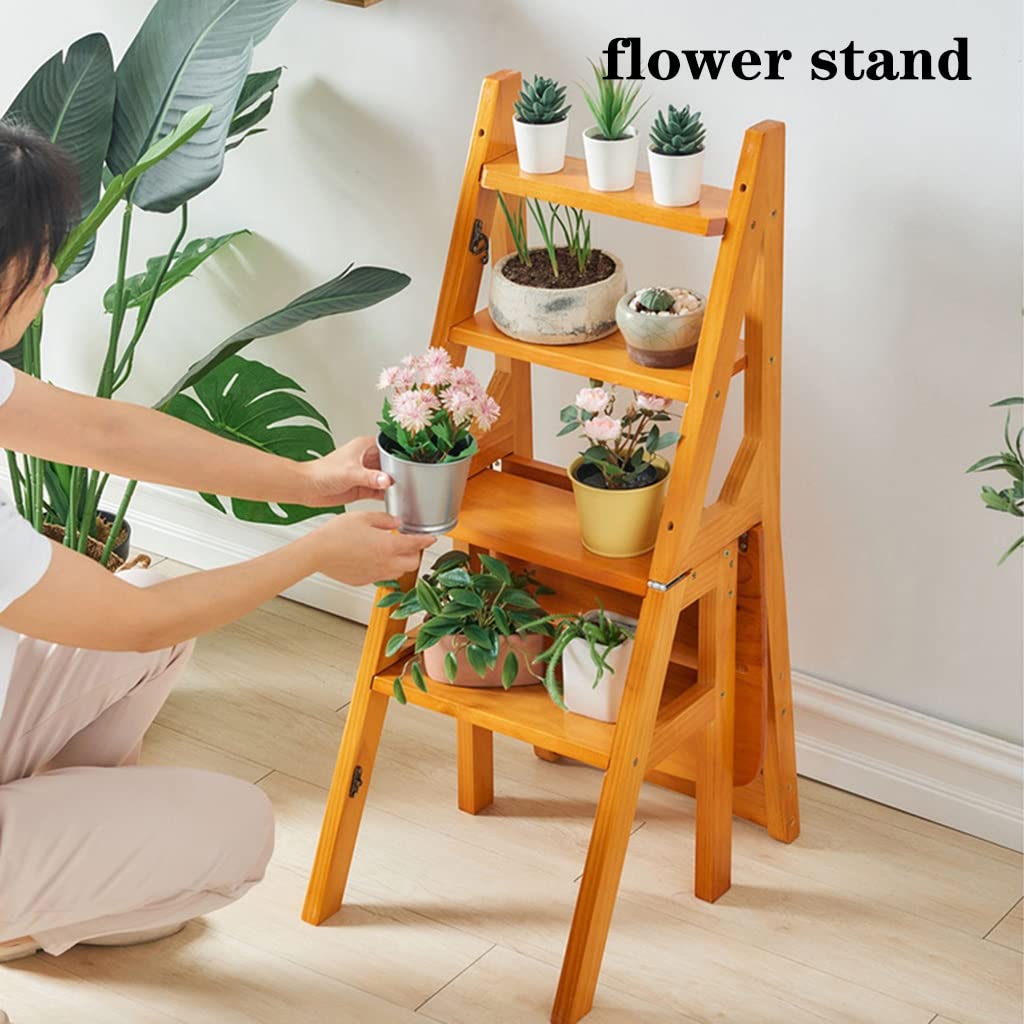Taburete Escalera Plegable Taburete Desmontable Cuatro Niveles Para Sala De Estar Escalera De Taburete Soporte De Flores De Herramientas De Jardín Silla Del Comedor ( Color : Blanco , S : 37*47*90cm )