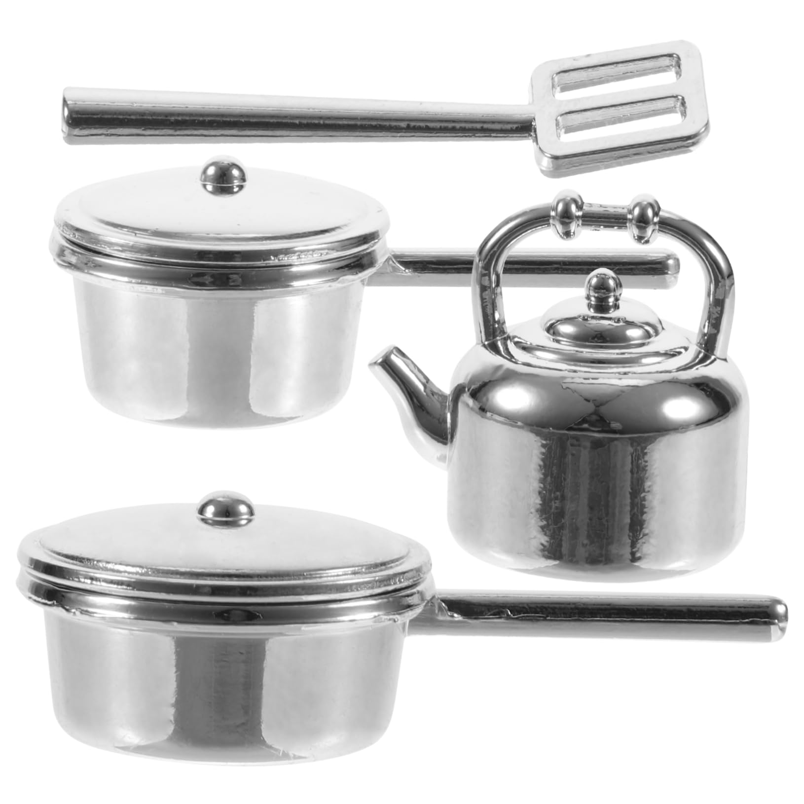 ORFOFE 1 Set Dollhouse Kitchenware Stove Accessories Mini Toy Mini Dollhouse Kitchen Pretend Play Toys Miniature Pot Dollhouse Mini Pan Alloy Miniature Doll House Accessories Fun Toys