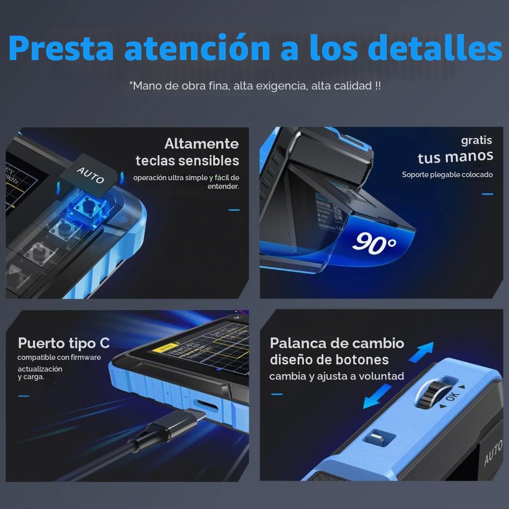 DollaTek DSO152 Mini osciloscopio digital manual 2,5 MSa/s 200 KHz Ancho de banda analógico 800 VPP Admite actualización de firmware Salida PWM