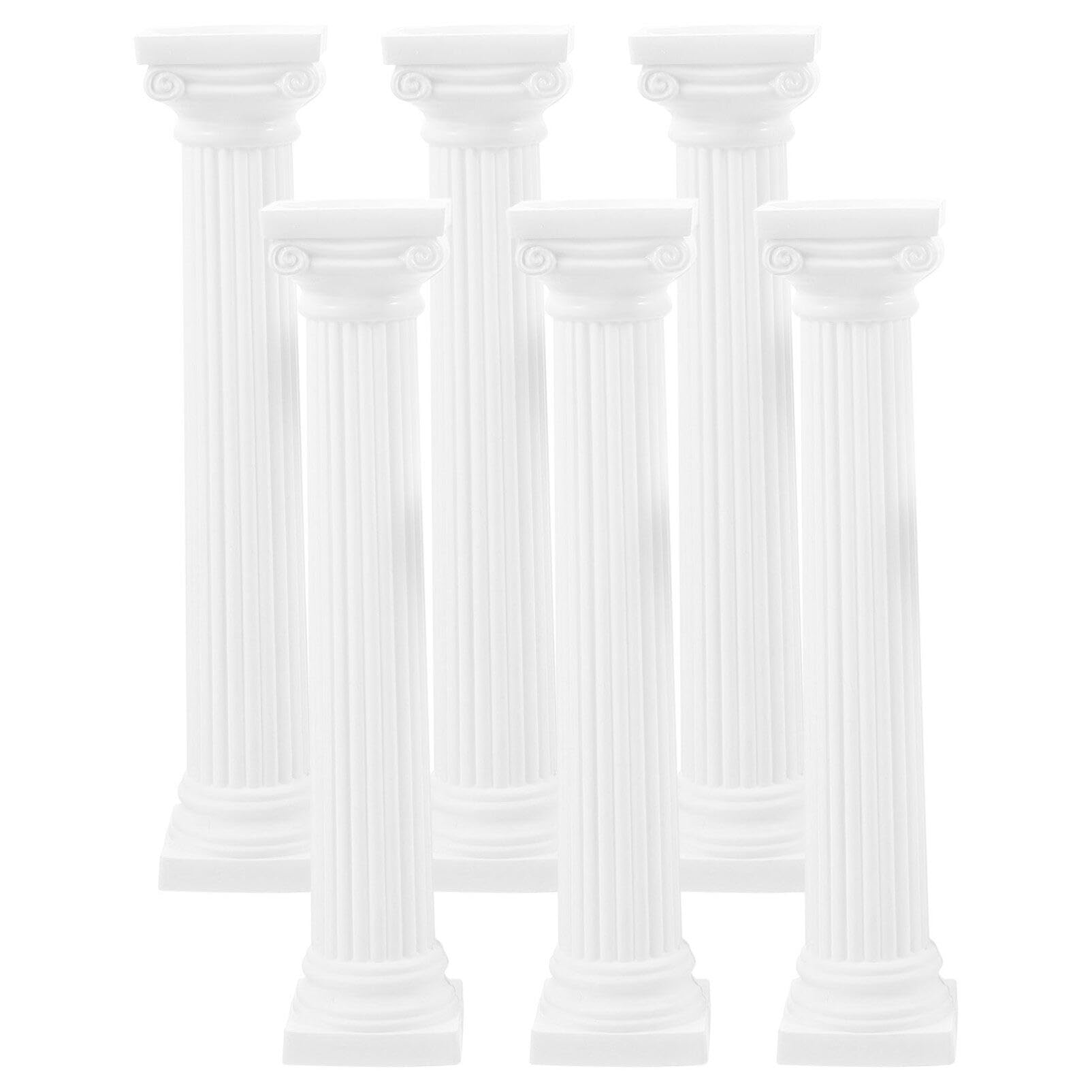 Happyyami 6 Piezas Mini Pilar Romano Columnas Griegas Estatua De Plástico Columna Romana Mitología Griega Escultura Foto Prop Para Museo Estantería Home Office Escritorio Arena Decoraciones