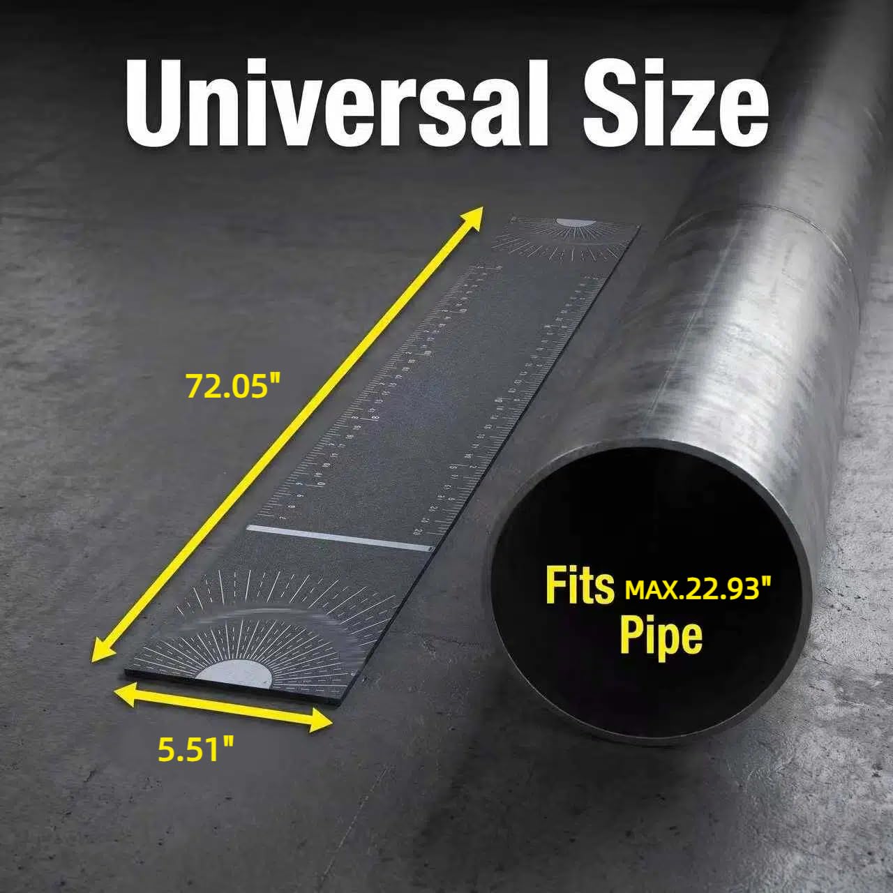 Strumento di misurazione del tubo, righello angolare flessibile per tubi di diametro massimo 58,24 cm, misura e marcatura, 1,40 cm di larghezza x 183 cm di lunghezza