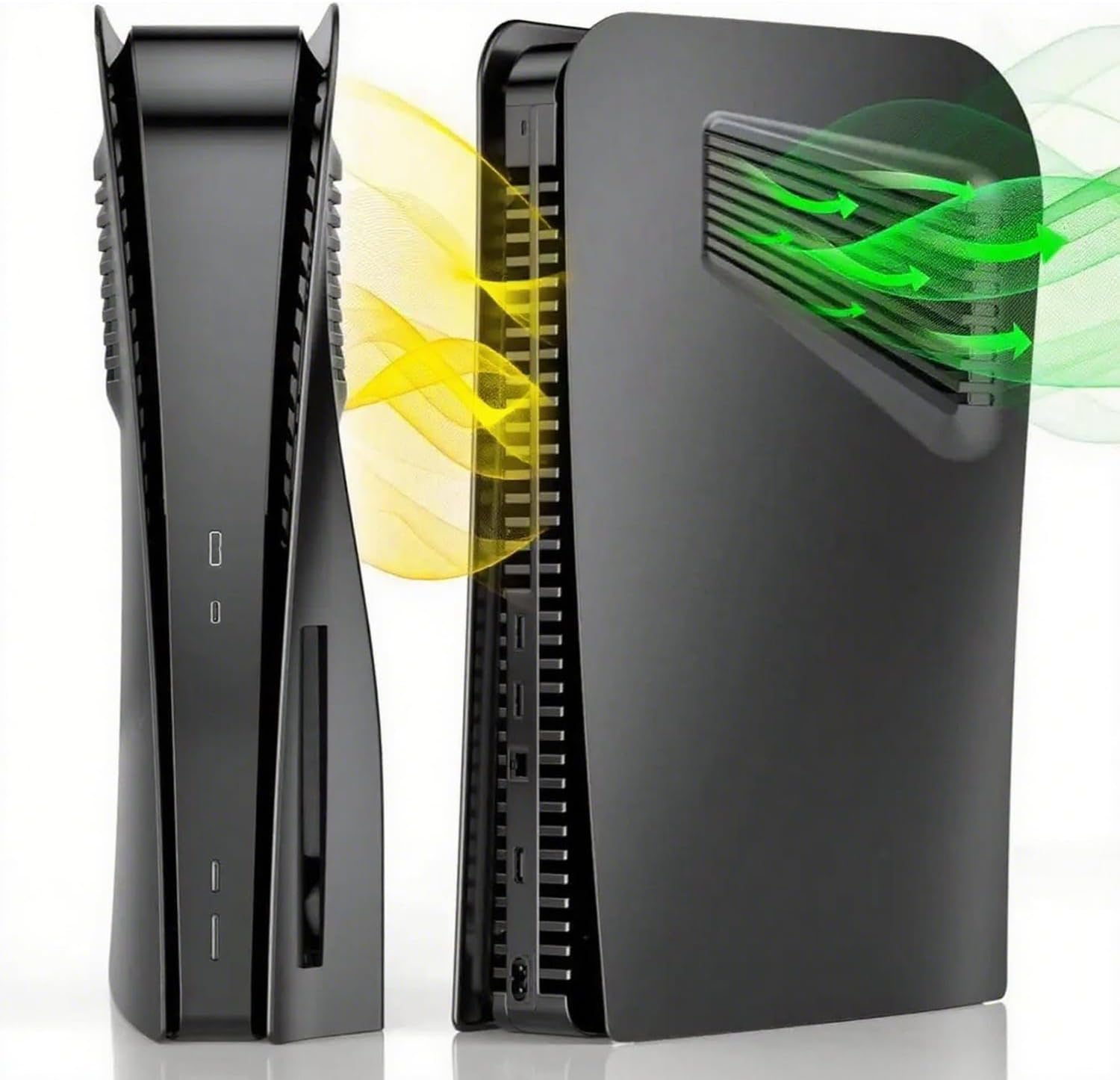 Faceplate for PS5 Disc Edition with Cooling Vent, PS5 Console Cover Plates Faceplate, Hard Shockproof Anti-Scratch Dustproof ABS ReplacementProtective Case for PS5 Console (Black)