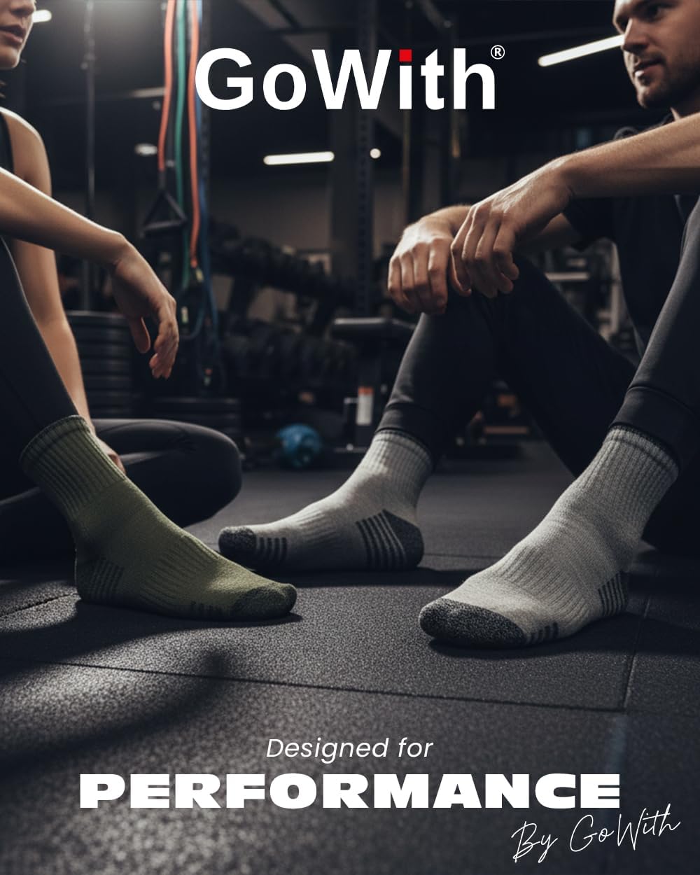 GoWith 2/4 Pairs Premium Cotton Athletic Sport Socks, Quarter Moisture-Wicking Golf Socks for Men & Women