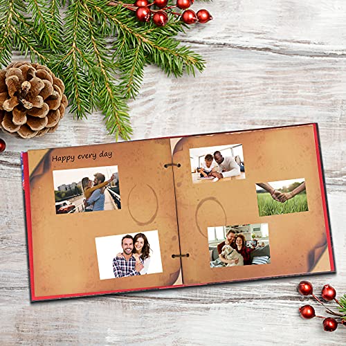 Image of Scrapbook Photo Album, 12x12 Inch Our Adventure Book, 3D Embossed Words Hard Cover Movie Up Travel Album for Anniversary, Wedding, Baby Shower (Scrapbook-Letter)