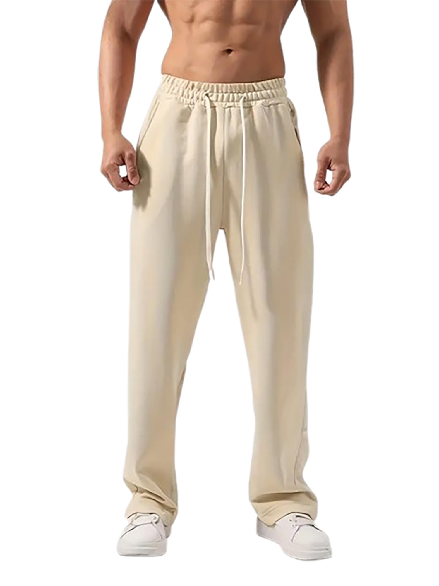 Berrylush Cotton Blend Loose Fit Trackpant for Men | Lower for Man in neutral