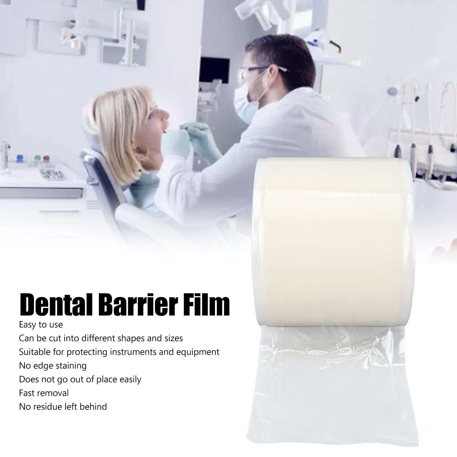 Film barriera, Rotolo di pellicola per barriera 1200 fogli, Pellicola isolante e antivegetativa, nastro impermeabile antipolvere protettivo trasparente, per studi di tatuaggi di odontoiatria