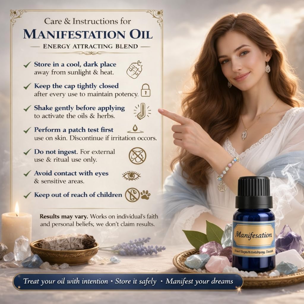 UROOH Manifestation Spell Oil, 10ml Liquid, Floral Scent, for Dreams, Wishes, Law of Attraction, Aromatherapy 2