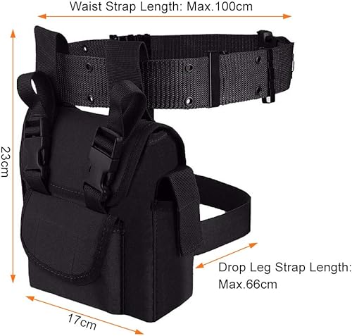 Miniatura 4 de Riñonera táctica de nailon 1000D con cinturón para piernas, para deportes al aire libre, senderismo, ciclismo, bolsas de herramientas