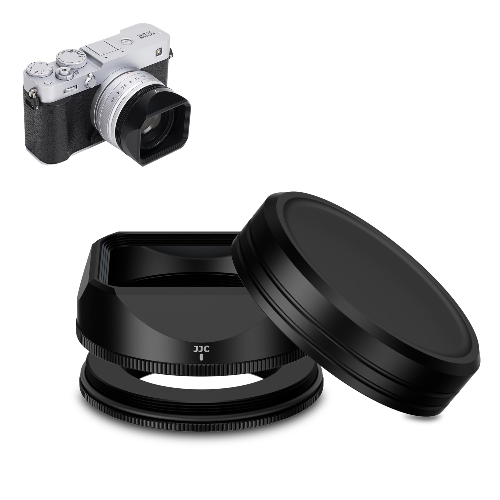 Amazon | JJC スクエアメタルレンズフード フードキャップ+アタブター