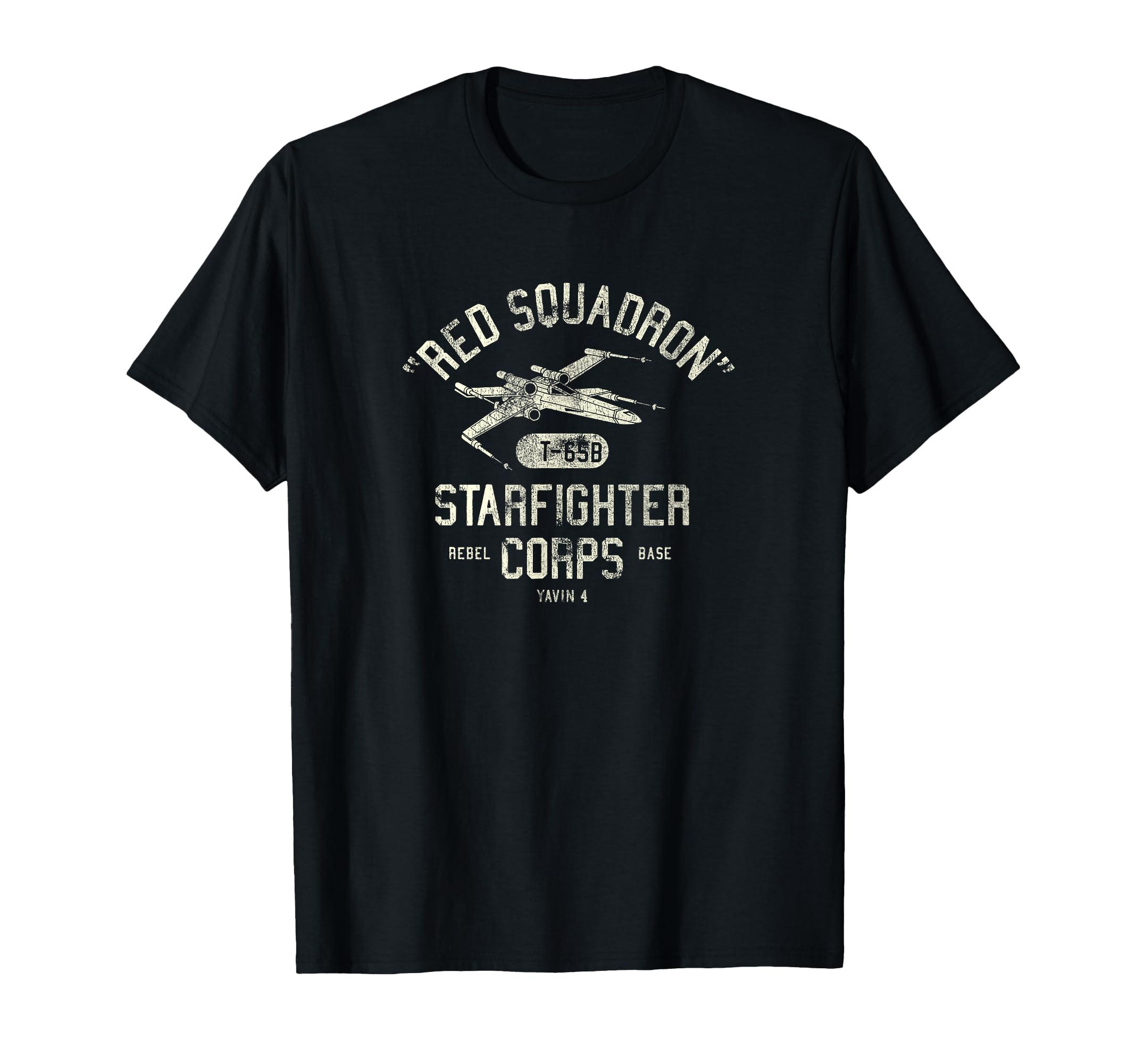 Star Wars Rebel X-Wing Starfighter Corps Collegiate T-Shirt, Black