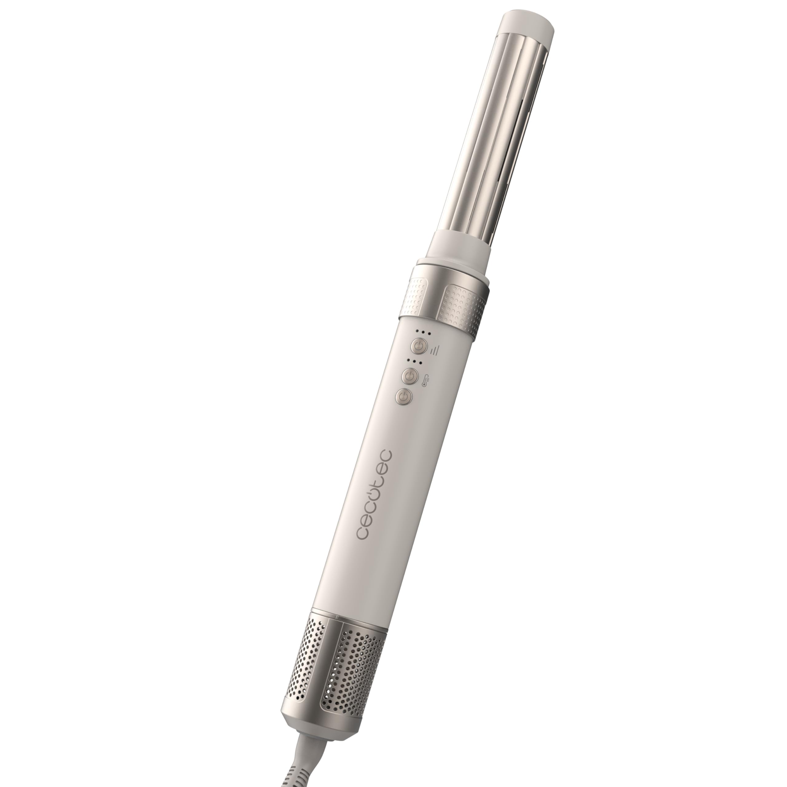 Cecotec Spazzola ad Aria Calda Cermiccare 12In1 Airglam Champagne. 1400W, 12In1: Modella, Arriccia, Pettina, Asciuga ed Elimina L'Effetto Crespo. 3 Velocità, 3 Temperature, Ceramica e Cheratina