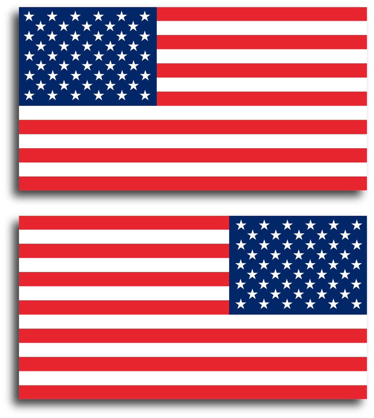 Sonic Print Reflective American US Flag Sticker Decal Forward & Reversed 6-4-2 Packs Patriotic Stars Stripes USA Made Flags Car Support US Military (