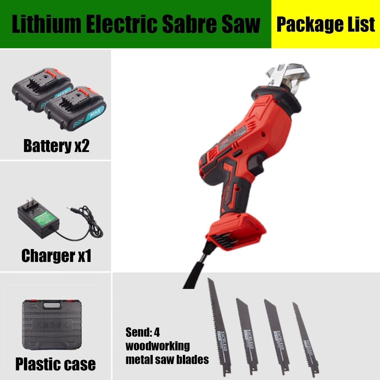 Segaossa Elettrica a Batteria Da Macellaio 24v Professionale, Con 4 Denti Di Sega, Velocità Variabile 0-3000 Giri/Min, 1-Battery