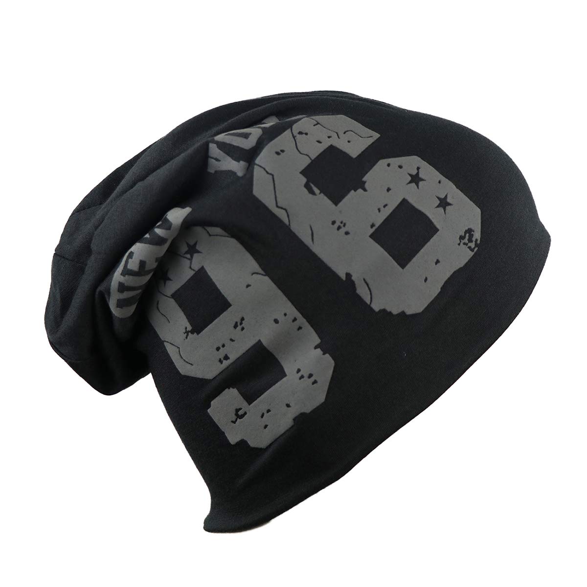 iSWEVEN Cotton Slouchy Beanie and Skull Cap for Summer, Winter, Autumn & Spring Season, Can be Used as a Helmet Cap Too - Free Size (Solid Black)-image-49