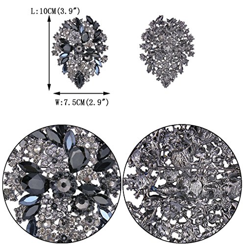 Image of EVER FAITH Women's Austrian Crystal Vintage Style Flower Leaf Cluster Brooch Pendant