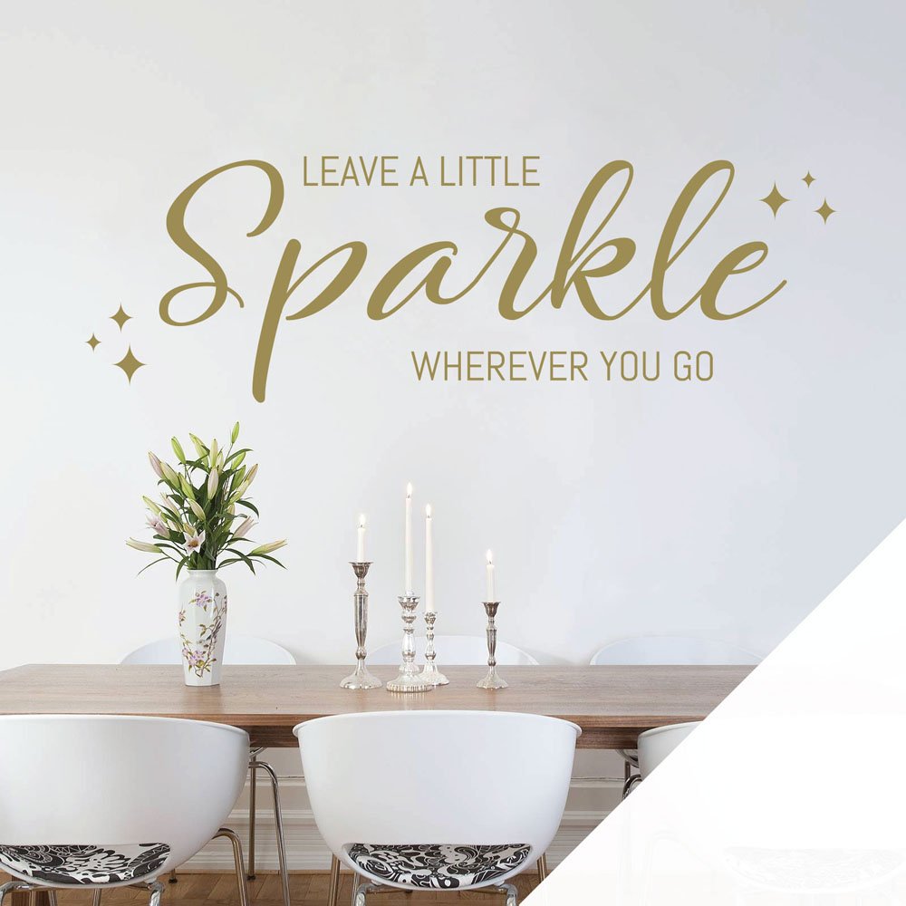 Leave a Little Sparkle Wherever You Go - Wall Quote, Wall Art Sticker [Medium] [White]