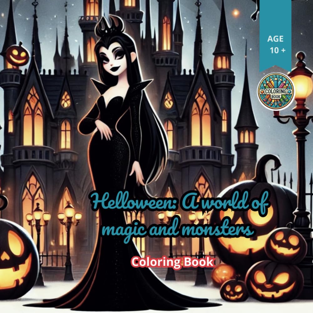 Helloween: A world of magic and monsters: Coloring book: 40 Enchanting and Playful Halloween Illustration; Spooky, Sweet, and Fun
