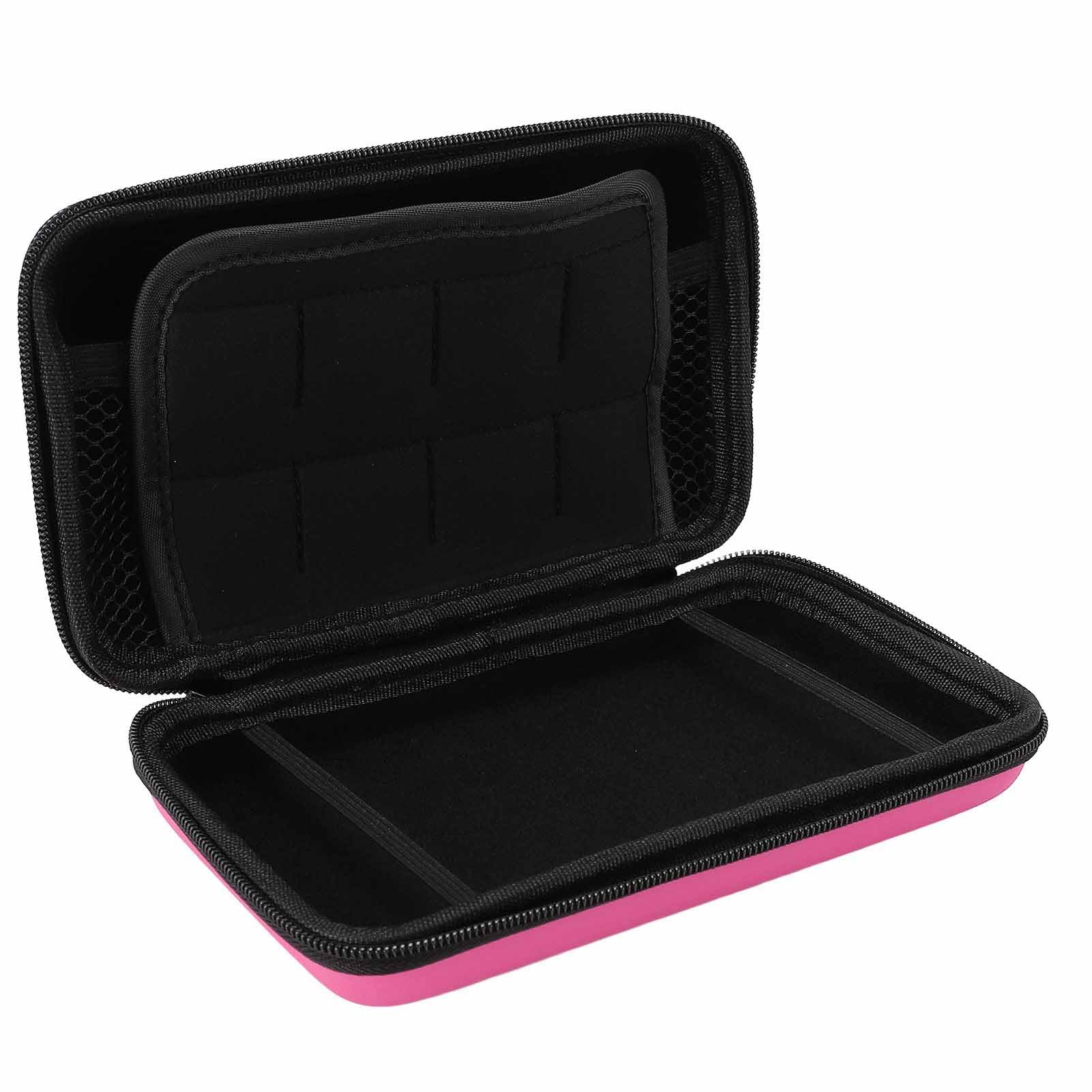 Custodia Protettiva Rigida per Console di Gioco, Portatile per New 3DS XL, New 2DS XL, 3DS XL, 3DS LL, Rosa con Tasca