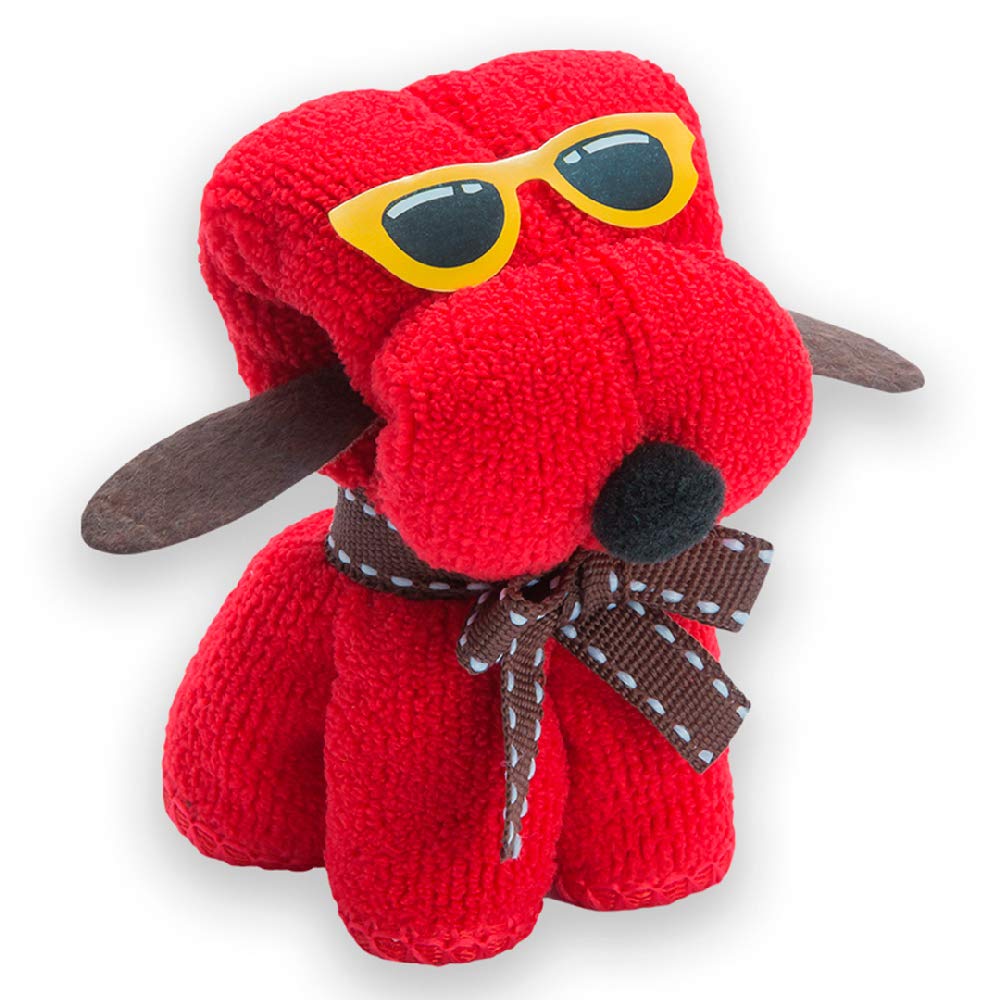 Toalla Perrito, Lote 50 Toallas. con Pegatina Personalizada con Nombre y Fecha del Evento. Regalos Originales para entregar a los Invitados en una Boda, comunión o Bautizo.