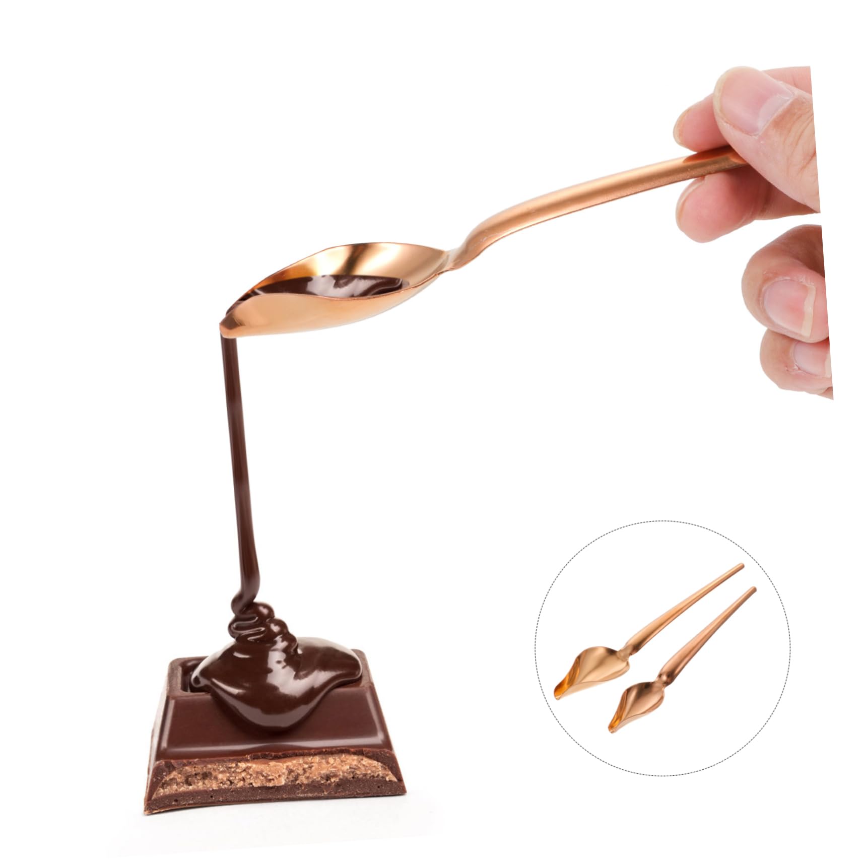 Cabilock 2Pcs Drawing Spoons Saucier Drizzle Tools for Decorating Desserts and Sauces Ergonomic Handles Finish