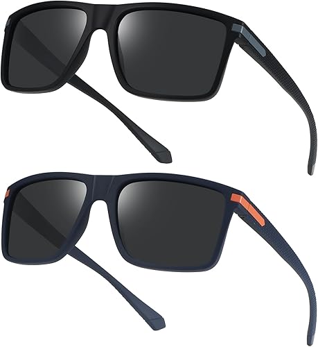 Gafas de sol polarizadas para hombre, gafas de sol deportivas retro, ligeras, marco cuadrado, protección UV, gafas de pesca de moda