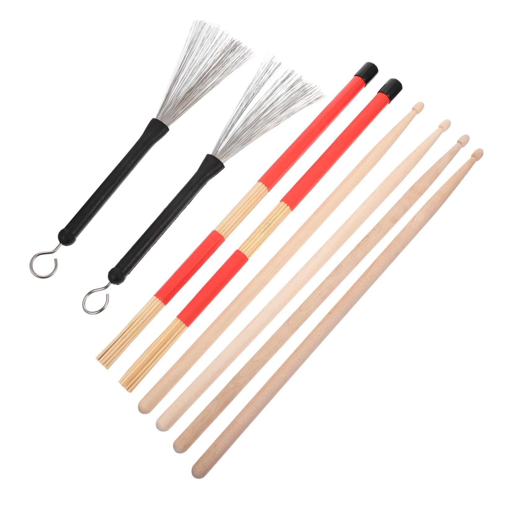 Abaodam Drum Brush Stick Set 5a Brush for Percussion Red Drum Accessory Kit for Boys and Girls Adults