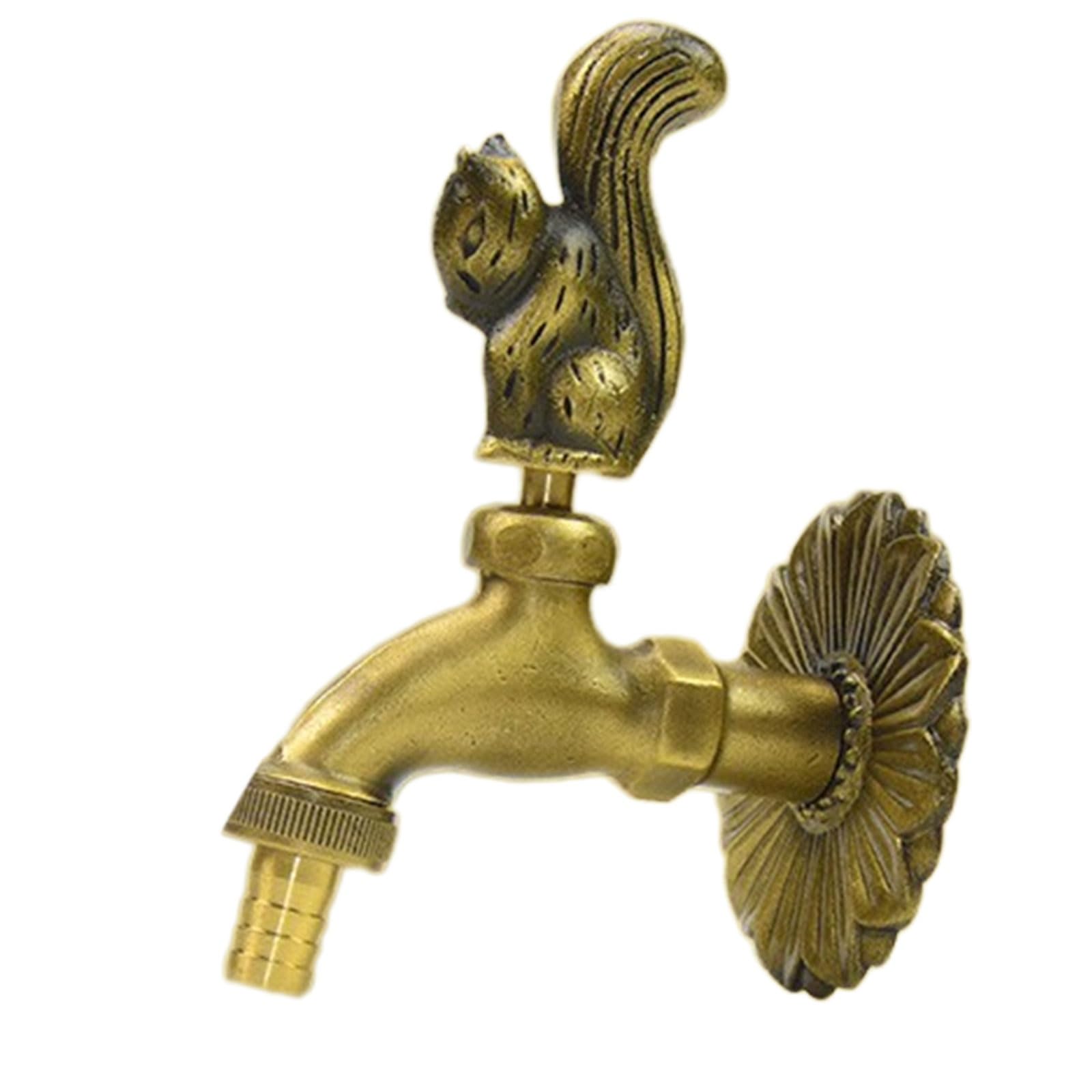 Amazon | 庭の蛇口 真鍮の蛇口，動物型蛇口単水栓，アンティーク 蛇口