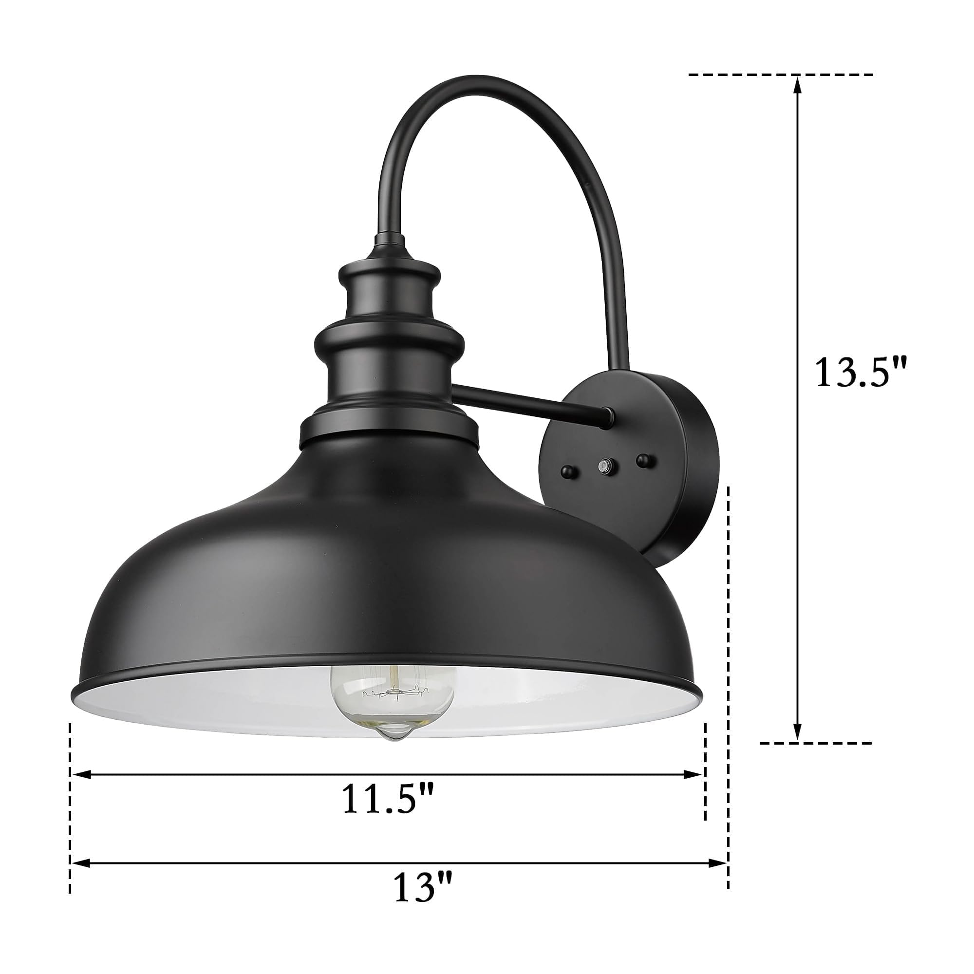 Bestshared Lampada da parete per esterni, con sensore dal tramonto all'alba, lampada da parete per esterni, per portico, luci da portico (nero e bianco, 4 pezzi)