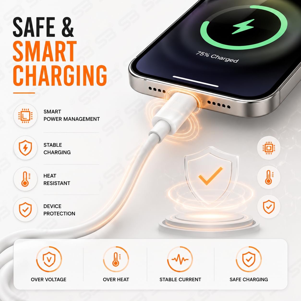 SB USB C to Lightning Cable 1M, 20W PD Fast Charger Cable & 480Mbps Data Sync Cord for iPhone 14/14 Pro Max/13/13 Pro/12/12 Pro Max/11/11 Pro/XS Max/XR/X/8 Plus/iPad/AirPods — Amazon image 7