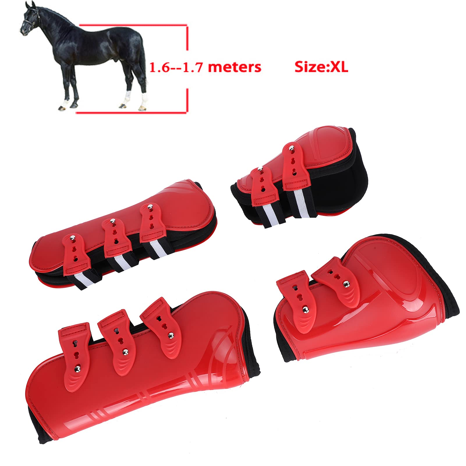 Protezione per Gambe per Cavallo in PU Protezione per Gambe per Ostacoli Fodera Morbida Ispessita Protezione per Gambe di Cavallo per Allenamento di Salto Competizione di
